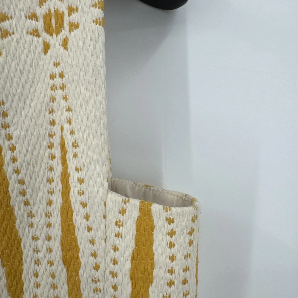Tory Burch Sleeveless Cream and Mustard Patterned Shift Dress